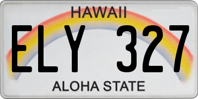 HI license plate ELY327