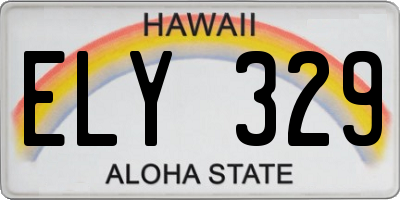 HI license plate ELY329