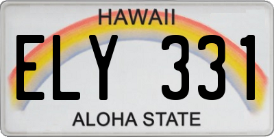 HI license plate ELY331