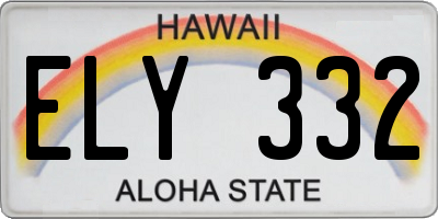 HI license plate ELY332