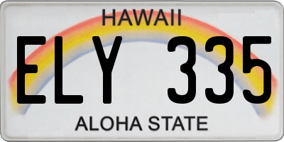 HI license plate ELY335