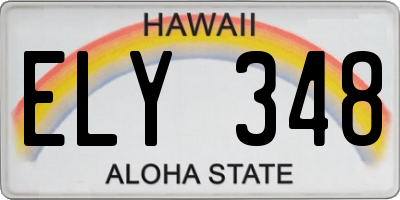 HI license plate ELY348