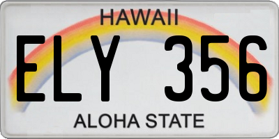 HI license plate ELY356
