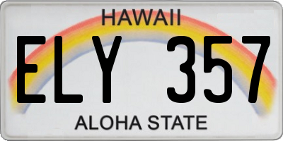 HI license plate ELY357