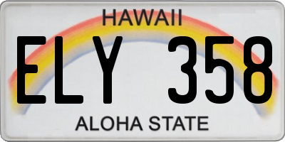 HI license plate ELY358