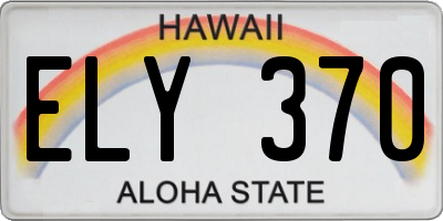 HI license plate ELY370