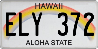 HI license plate ELY372