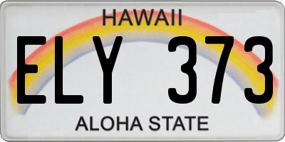 HI license plate ELY373