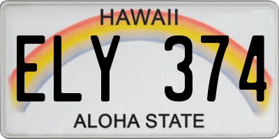 HI license plate ELY374