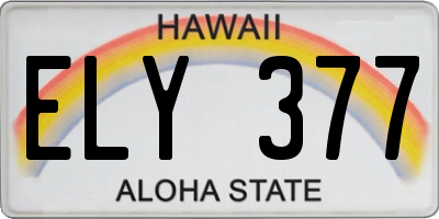 HI license plate ELY377