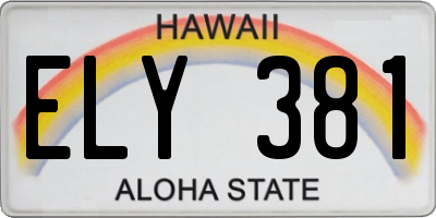 HI license plate ELY381