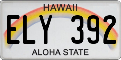 HI license plate ELY392