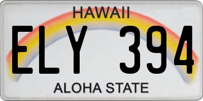 HI license plate ELY394
