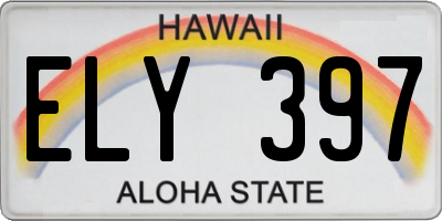 HI license plate ELY397