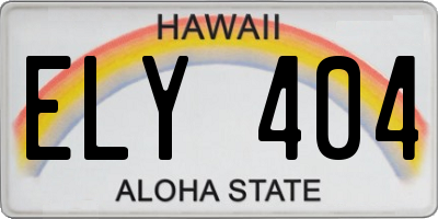 HI license plate ELY404