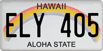 HI license plate ELY405