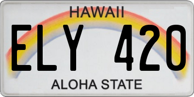 HI license plate ELY420