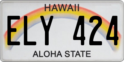 HI license plate ELY424