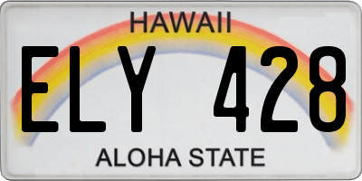 HI license plate ELY428