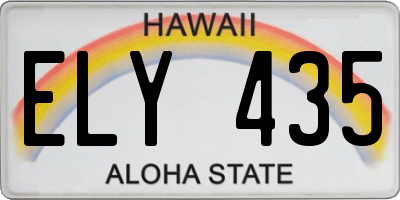 HI license plate ELY435