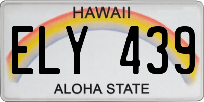 HI license plate ELY439