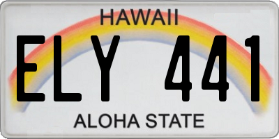 HI license plate ELY441