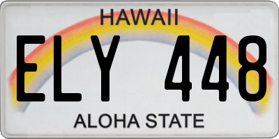 HI license plate ELY448