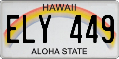 HI license plate ELY449