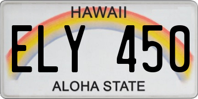 HI license plate ELY450