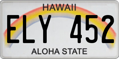 HI license plate ELY452