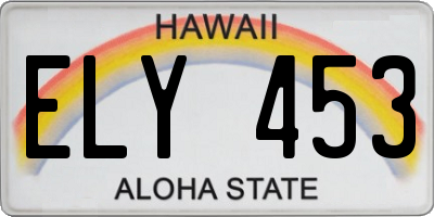 HI license plate ELY453