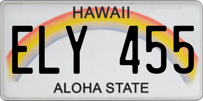 HI license plate ELY455
