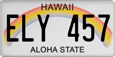 HI license plate ELY457