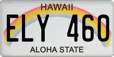 HI license plate ELY460