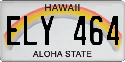 HI license plate ELY464