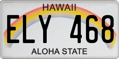 HI license plate ELY468
