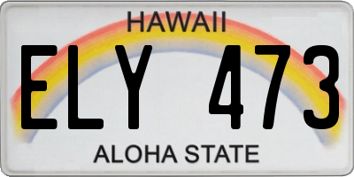 HI license plate ELY473