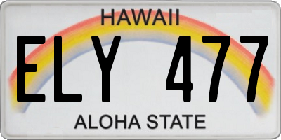 HI license plate ELY477