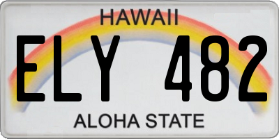 HI license plate ELY482