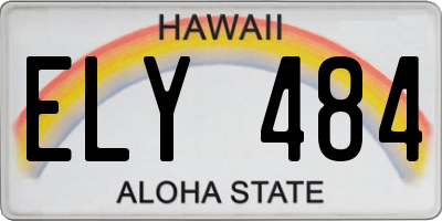 HI license plate ELY484