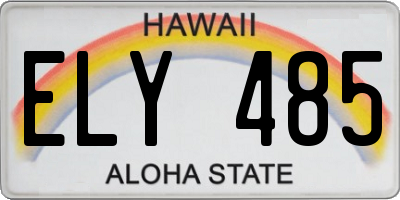 HI license plate ELY485