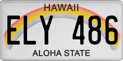 HI license plate ELY486