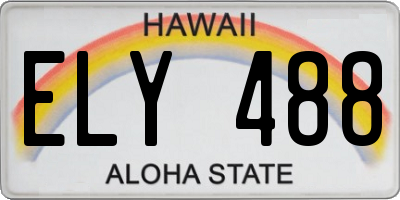 HI license plate ELY488