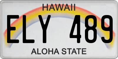 HI license plate ELY489