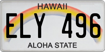 HI license plate ELY496