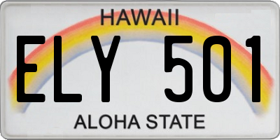 HI license plate ELY501