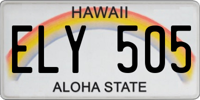 HI license plate ELY505