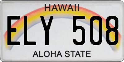 HI license plate ELY508