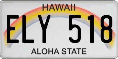 HI license plate ELY518