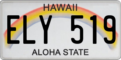 HI license plate ELY519